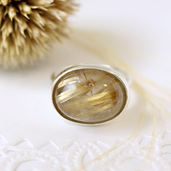 Silver Rutile quartz cabochon ring 第1張的照片