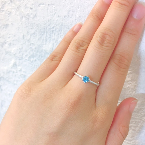 ブルートパーズ・リング《ラウンド4mm》 指輪・リング Jewelry