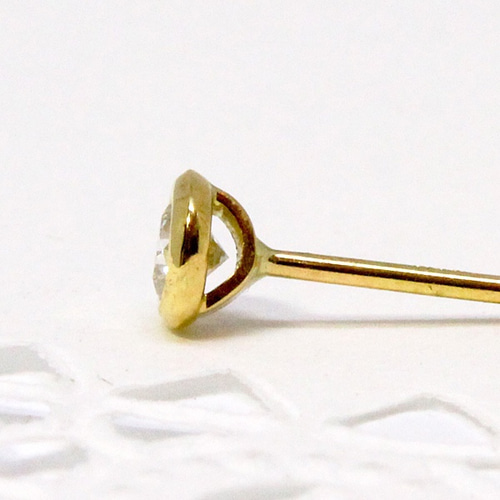 ラッピング　K18 天然ダイヤモンドフクリンピアス 計0.6ct ラッピング K18 天然ダイヤモンドフクリンピアス 計0.6ct（K18