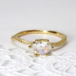 皇家藍月光石戒指“橢圓形切割”金色 [定制] 第1張的照片