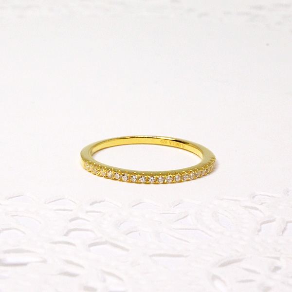 CZのハーフエタニティリング（21石タイプ）/ ゴールドカラー