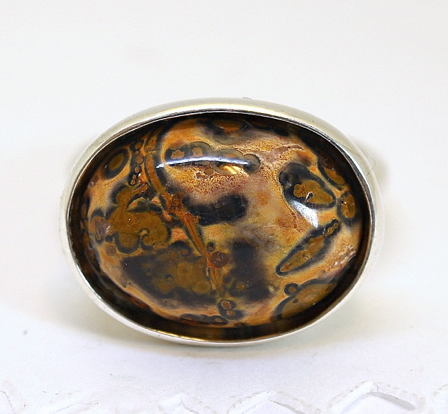 レオパードスキンジャスパー　カボションリング