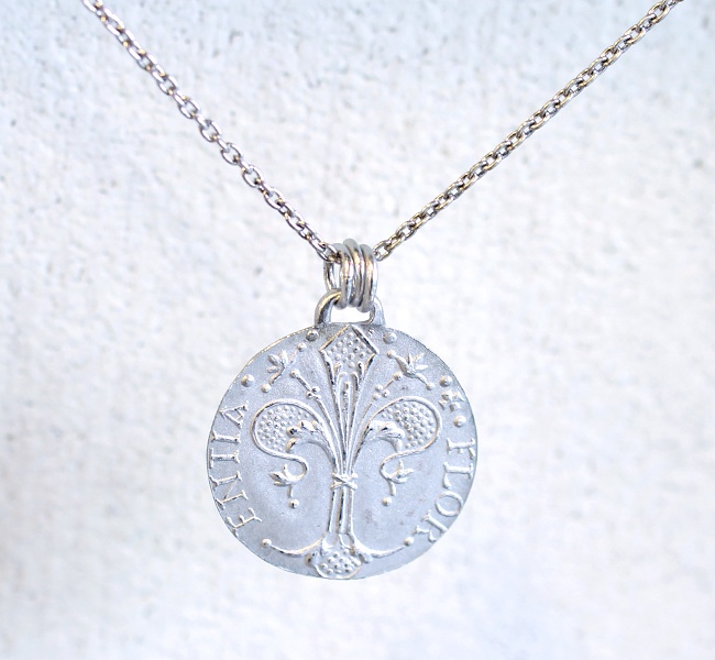 フローリン金貨のコインネックレス（シルバーカラー）【受注制作】