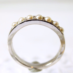 Half eternity baby pearl ring (K18WG) 第4張的照片