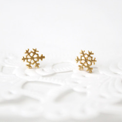 snow crystal small pierce (gold plating) 第1張的照片