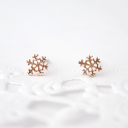 snow crystal small pierce (pink gold plating) 第1張的照片