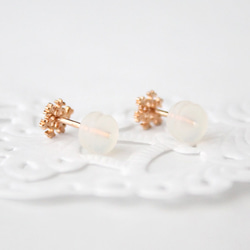 snow crystal small pierce (pink gold plating) 第3張的照片