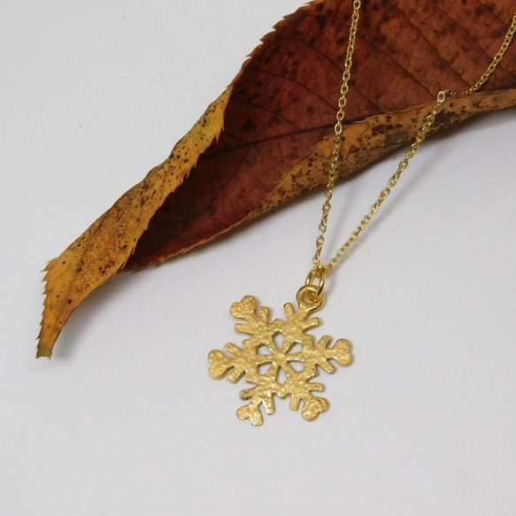 snow crystal necklace (gold plating) 第1張的照片