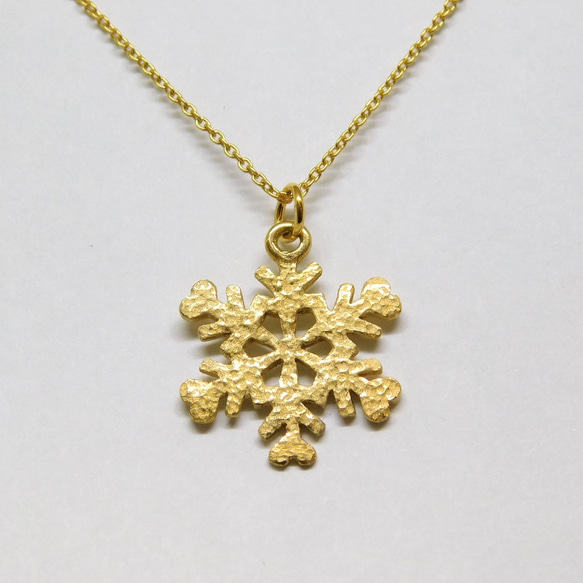 snow crystal necklace (gold plating) 第3張的照片