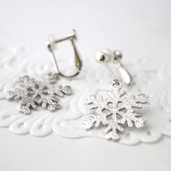 snow crystal earring (rhodium plating)【受注制作】 1枚目の画像