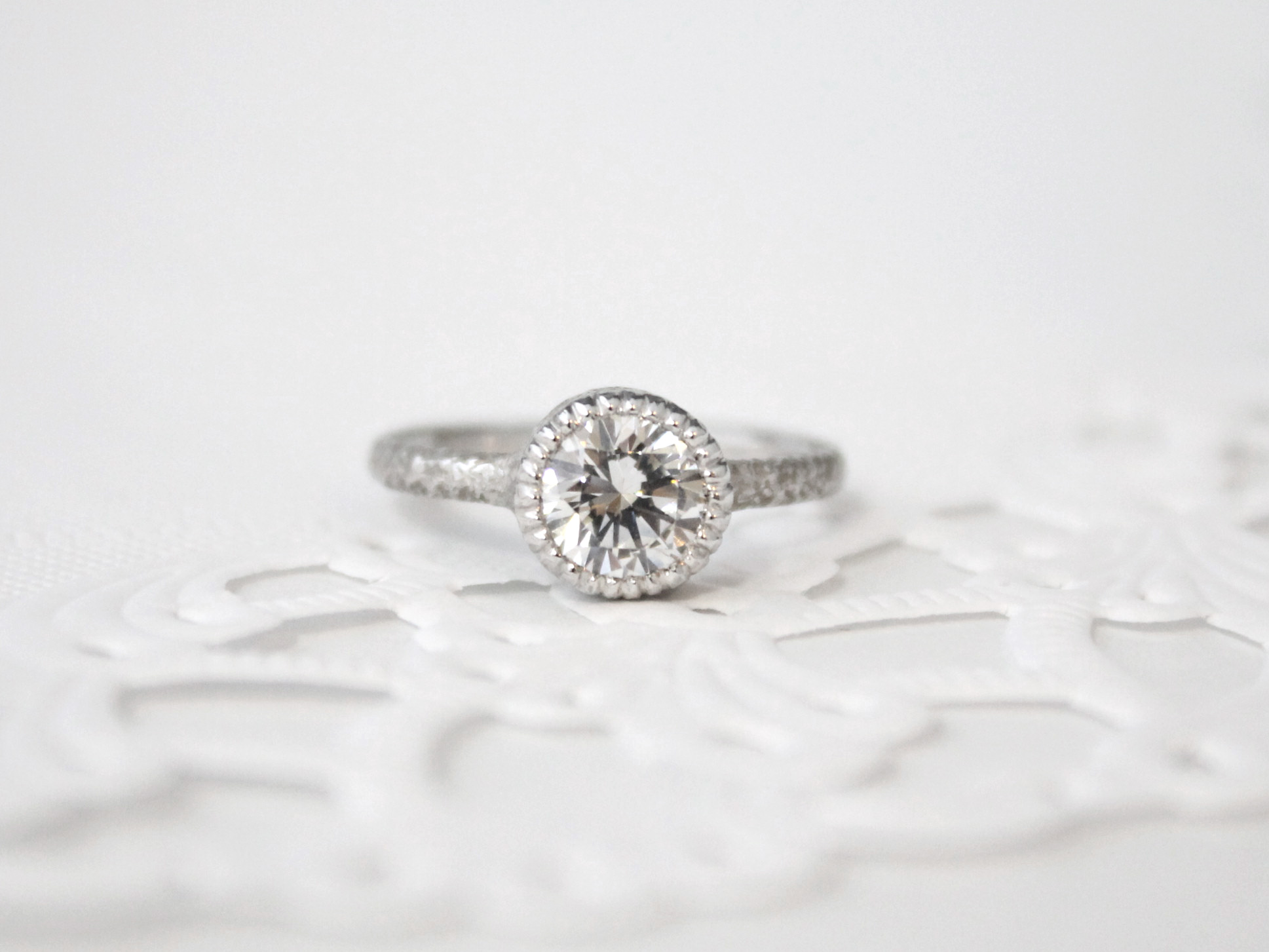 bezel＆mil ring (rhodium plating)【受注製作】