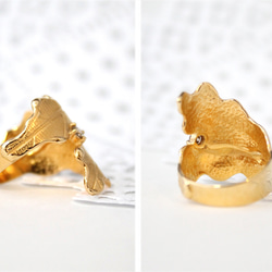 leaf vein ring (gold plating) 第2張的照片