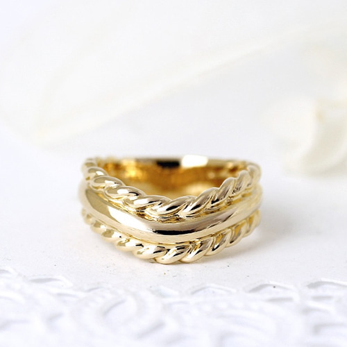 ツイスト V字リング/Silver/K18カラー 指輪・リング Jewelry GALLICA