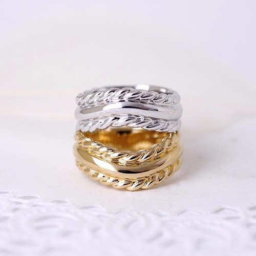 ツイスト V字リング/Silver/K18カラー 指輪・リング Jewelry GALLICA