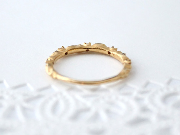 蕾絲戒指天然鑽石（K18鍍金/SV/K18鍍金） 第2張的照片