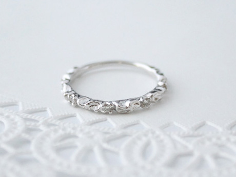 レースリング 天然ダイヤモンド (rhodium plating/SVロジウムメッキ)