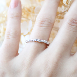 蕾絲戒指天然鑽石（鍍銠/SV鍍銠） 第3張的照片