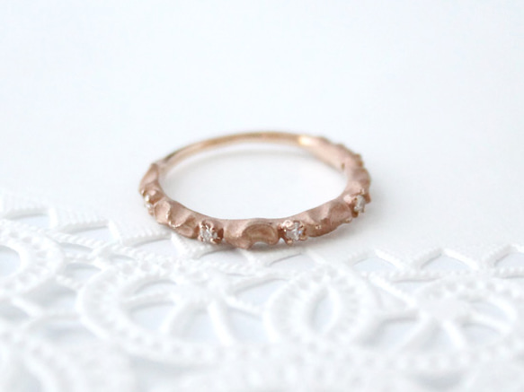 lace＆diamond ring (pink gold plating) 第1張的照片