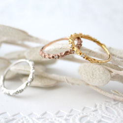 lace＆diamond ring (pink gold plating) 第4張的照片