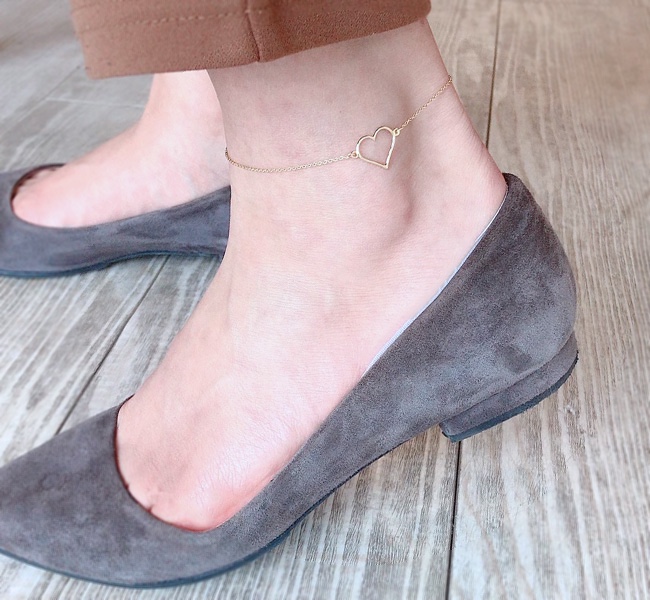 ハートのアンクレット【受注製作】