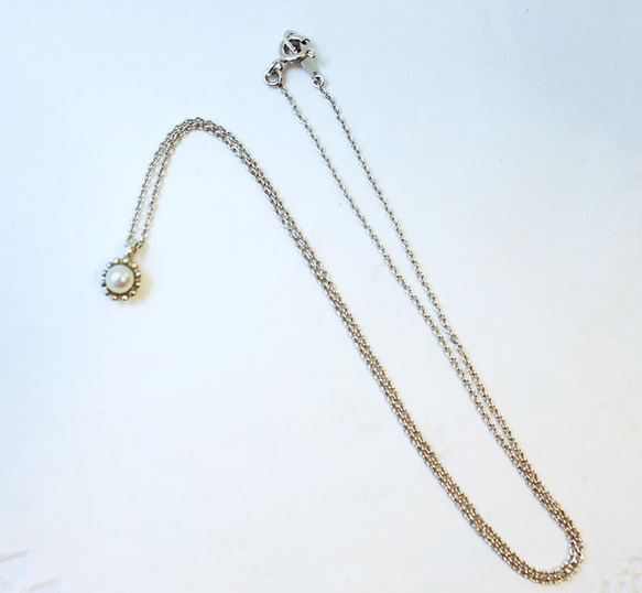 Akoya pearl necklace (rhodium plating) 第3張的照片