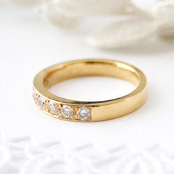 Half eternity CZ ring A(gold plating) 第2張的照片