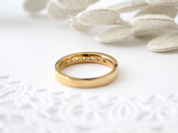 Half eternity CZ ring A(gold plating) 第3張的照片