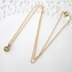 Peridot necklace (gold plating) 第2張的照片