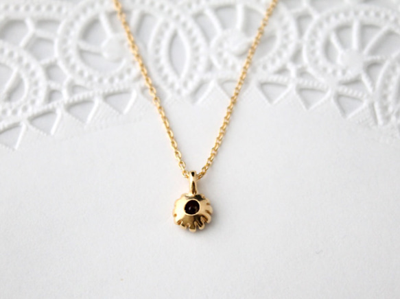 Garnet necklace (gold plating) 3枚目の画像