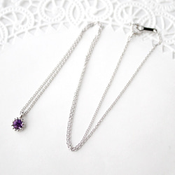 Amethyst necklace (rhodium plating) 2枚目の画像