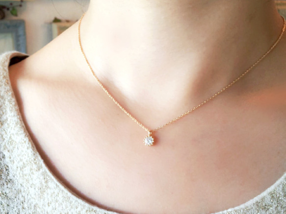 Amethyst necklace (rhodium plating) 第4張的照片