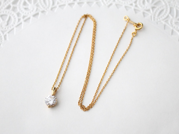 CZ necklace (gold plating)《受注生産》 2枚目の画像
