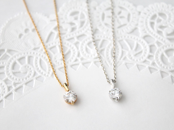 CZ necklace (gold plating)《受注生産》 4枚目の画像