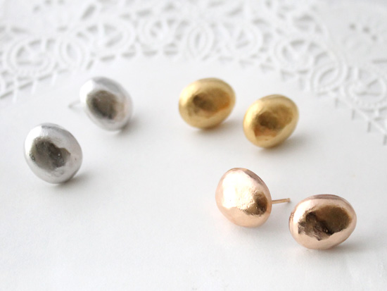 ishikoro pierce  (pink gold plating) 【受注生産】