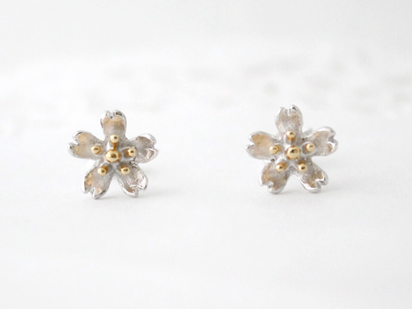 sakura pierce  (rhodium＆gold plating) 2枚目の画像