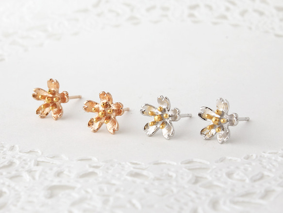 sakura pierce  (rhodium＆gold plating) 4枚目の画像