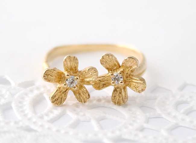 Petit fluer ring (two/gold plating)
