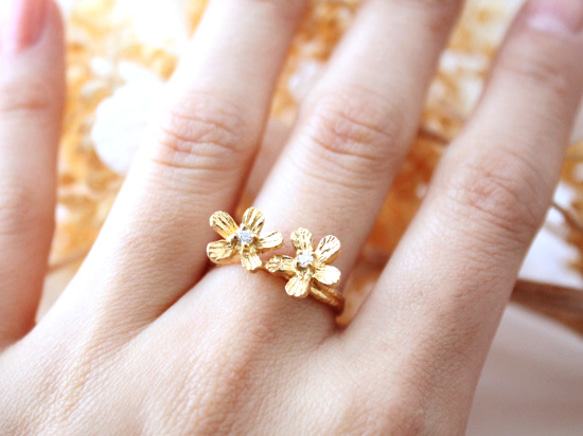 Petit fluer ring (two/gold plating) 第4張的照片