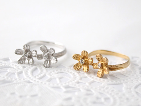 Petit fluer ring (two/rhodium plating) 第5張的照片