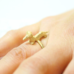 Dachshund ring (gold plating)【受注制作】 1枚目の画像