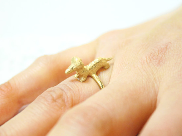 Dachshund ring (gold plating)【受注制作】 1枚目の画像