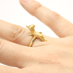 Dachshund ring (gold plating)【受注制作】 2枚目の画像