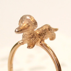 Dachshund ring (pink gold plating) 第4張的照片