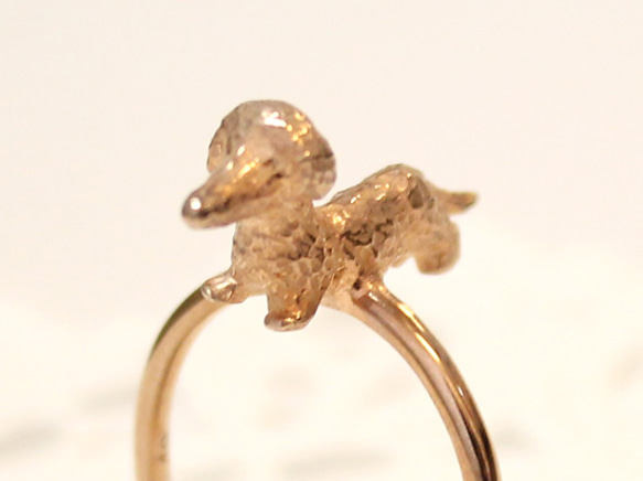 Dachshund ring (pink gold plating) 第4張的照片