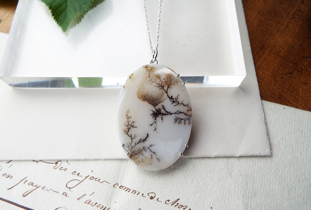 一点物】デンドリティックアゲートのネックレス ネックレス