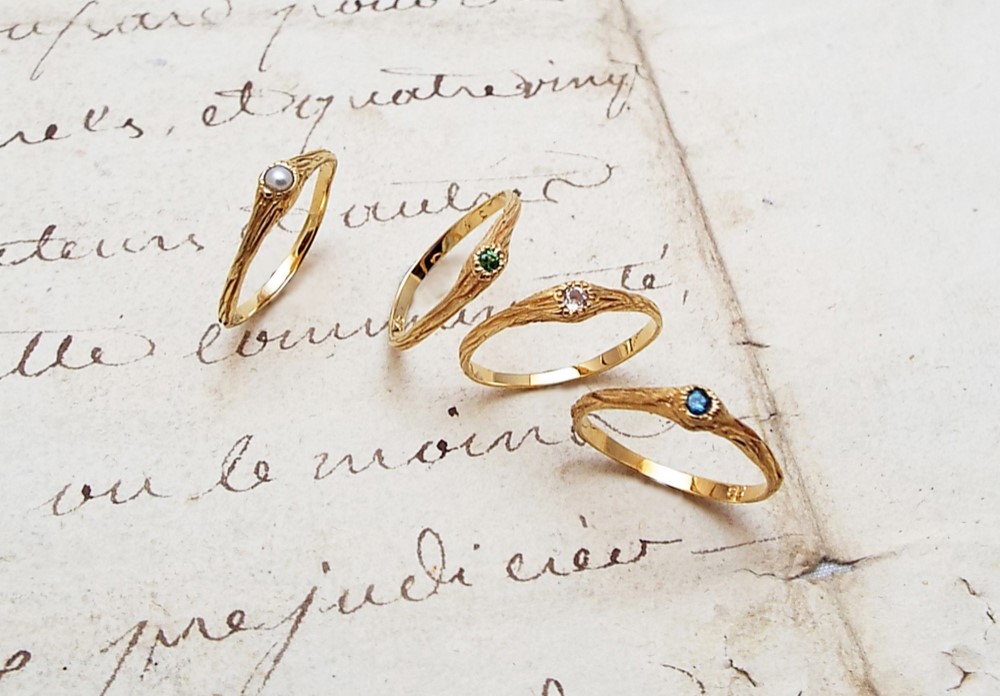 枝埋め込みリング（ガーネット、トパーズ etc.） 60,500円