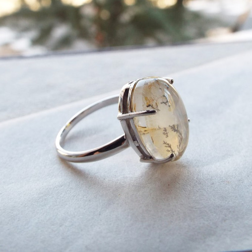 天然石　デンドリックチッククォーツ　ルース　天然石リング 一点物】デンドリティッククォーツのリング 指輪・リング Namikata