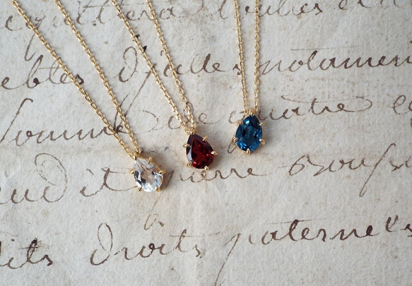 枝ペアシェイプネックレス（ロンドンブルートパーズ） ネックレス