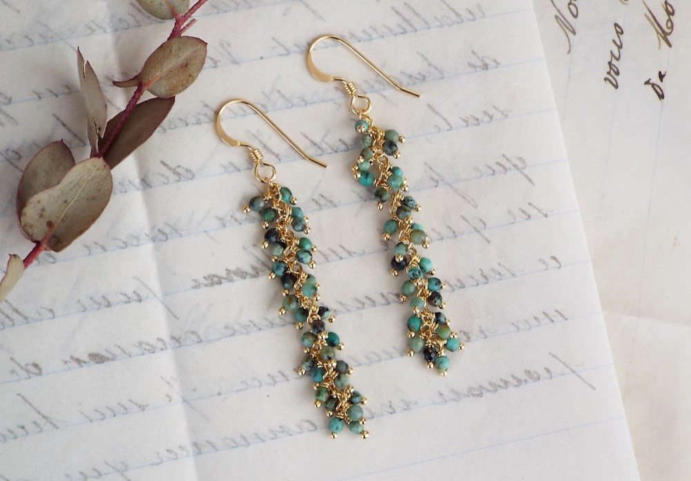 ターコイズピアス（スパイラル）