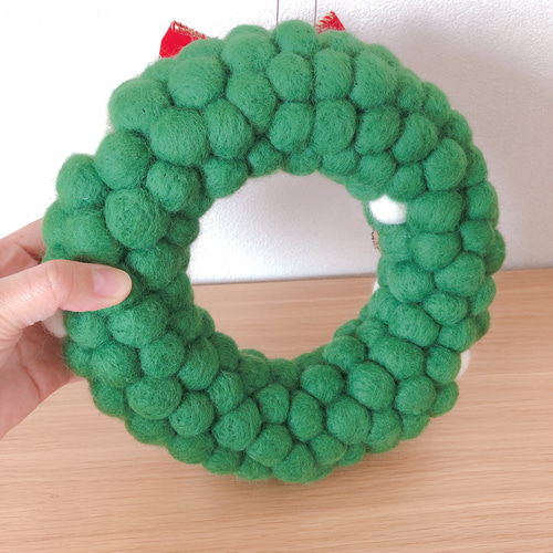 早割】羊毛フェルトのクリスマスリース&サンタ その他インテリア雑貨